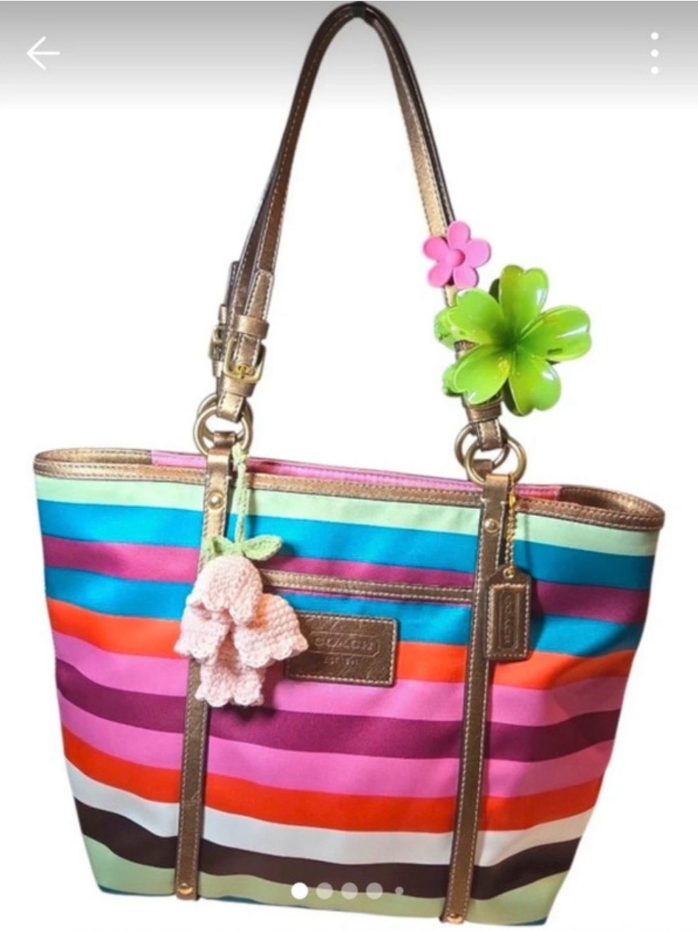 Coach Legacy Stripe Sateen Tote (Style F14009)